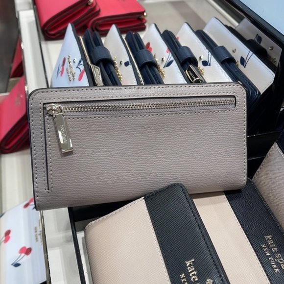 Kate Spade Darcy Large Slim Bifold Wallet Warm Taupe - Picture 12 of 16